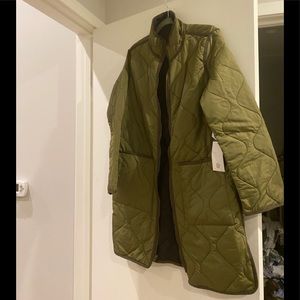 Reversible quilted green and black jacket